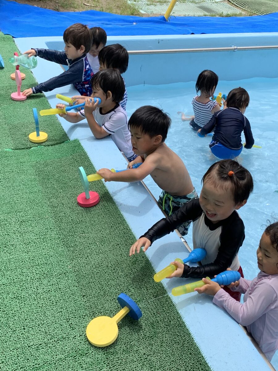 ばら組 プール遊び 認定こども園 土岐幼稚園 千葉市稲毛区 プレ保育あり